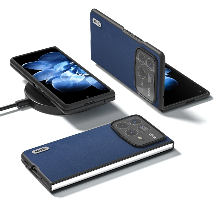For Xiaomi Mix Fold 4 ABEEL Genuine Leather Silky Soft Black Edge Phone Case