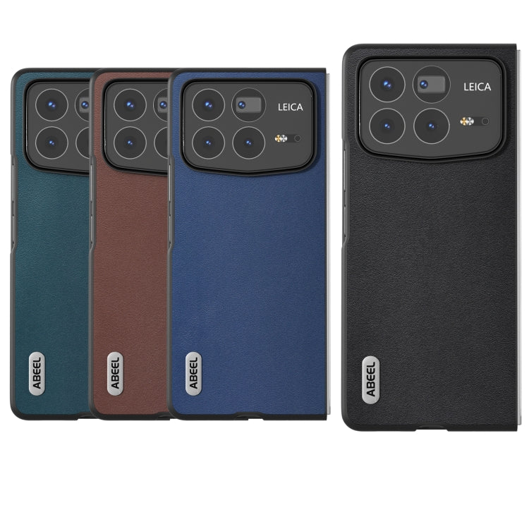 For Xiaomi Mix Fold 4 ABEEL Genuine Leather Silky Soft Black Edge Phone Case