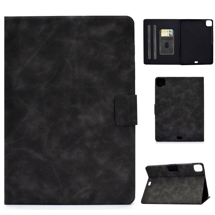 For iPad Pro 11 (2020) & (2018) Cowhide Texture Horizontal Flip Leather Tablet Case with Holder & Card Slots & Sleep / Wake-up Function