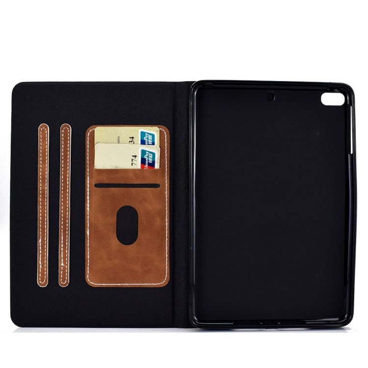 For iPad mini 5 / 4 / 3 / 2 / 1 Cowhide Texture Horizontal Flip Leather Case with Holder & Card Slots & Sleep / Wake-up Function