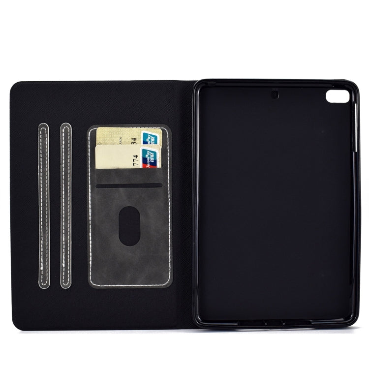 For iPad mini 5 / 4 / 3 / 2 / 1 Cowhide Texture Horizontal Flip Leather Case with Holder & Card Slots & Sleep / Wake-up Function