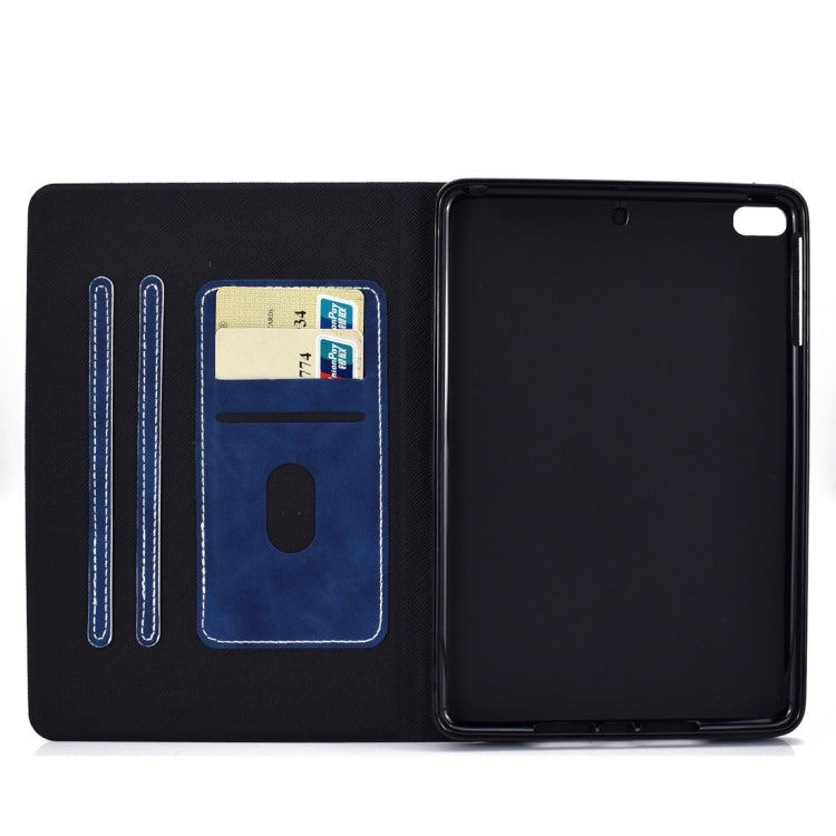 For iPad mini 5 / 4 / 3 / 2 / 1 Cowhide Texture Horizontal Flip Leather Case with Holder & Card Slots & Sleep / Wake-up Function