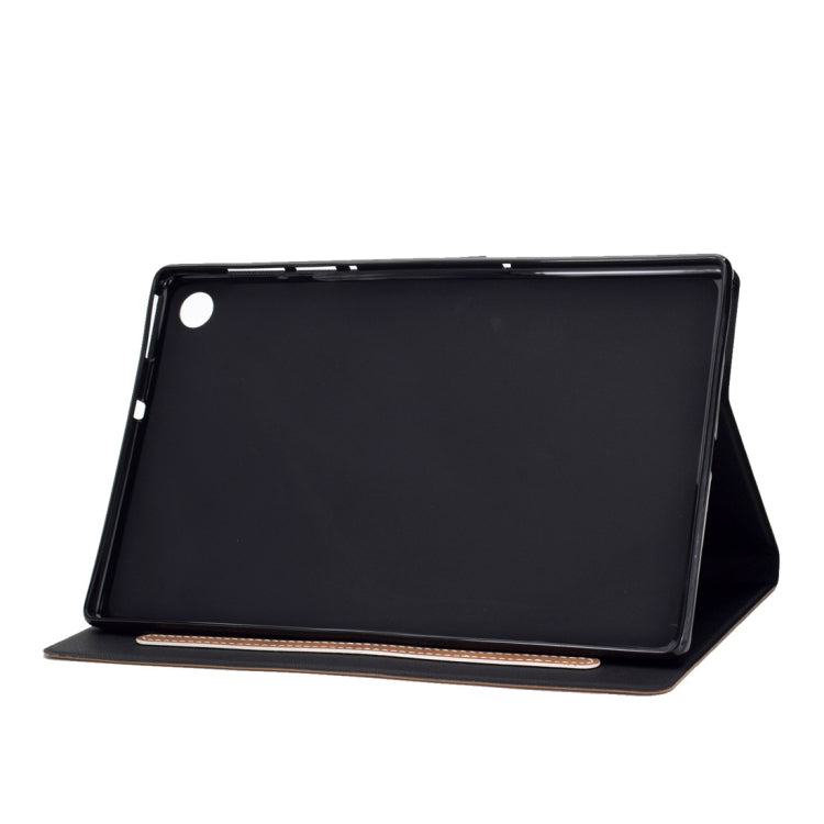 For Lenovo M10 Plus TB-X606F Cowhide Texture Horizontal Flip Leather Case with Holder & Card Slots & Sleep / Wake-up Function