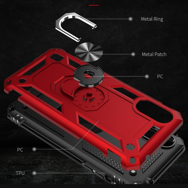 For Galaxy A01 US Version Shockproof TPU + PC Protective Case with 360 Degree Rotating Holder