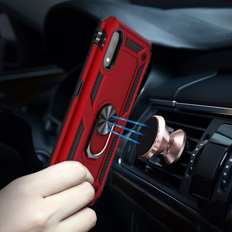 For Galaxy A01 US Version Shockproof TPU + PC Protective Case with 360 Degree Rotating Holder