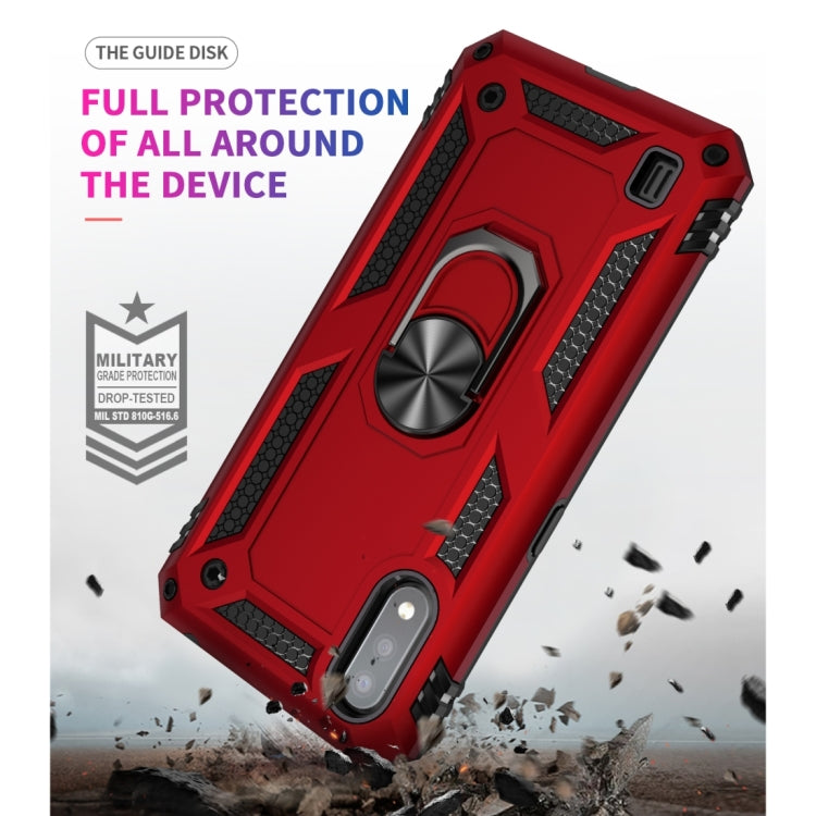 For Galaxy A01 US Version Shockproof TPU + PC Protective Case with 360 Degree Rotating Holder