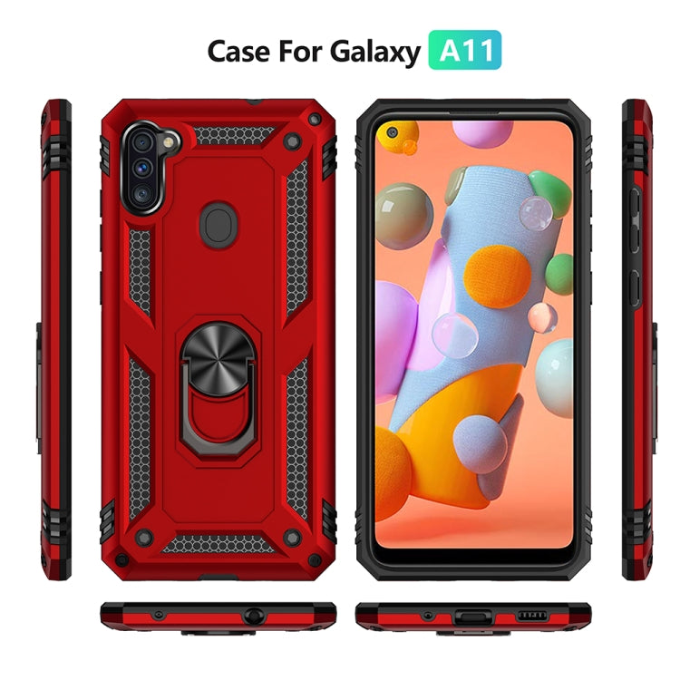 For Samsung Galaxy A11 (US Version) Shockproof TPU + PC Protective Case with 360 Degree Rotating Holder