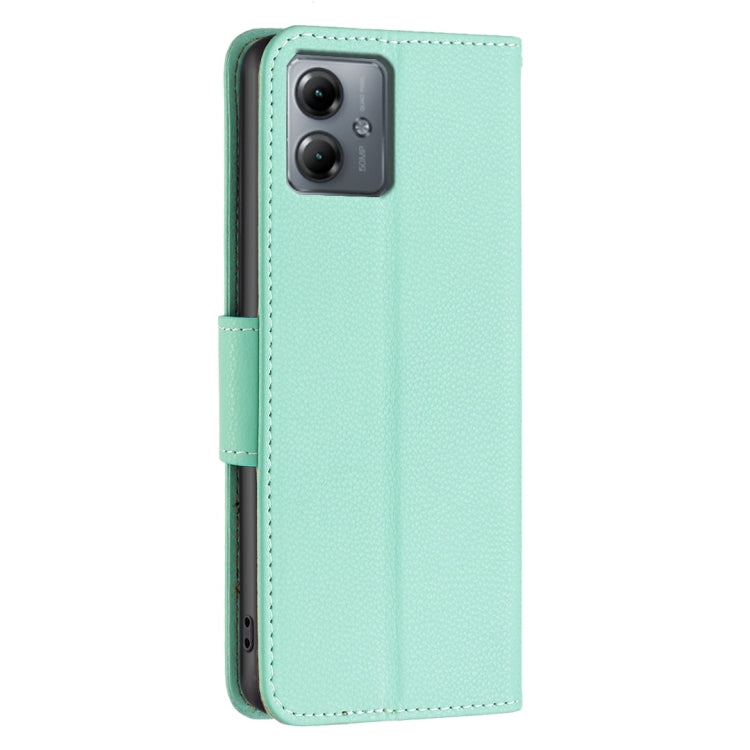 For Motorola Moto G14 4G Litchi Texture Pure Color Flip Leather Phone Case