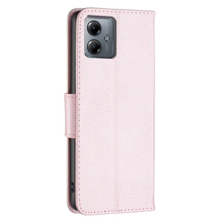 For Motorola Moto G14 4G Litchi Texture Pure Color Flip Leather Phone Case