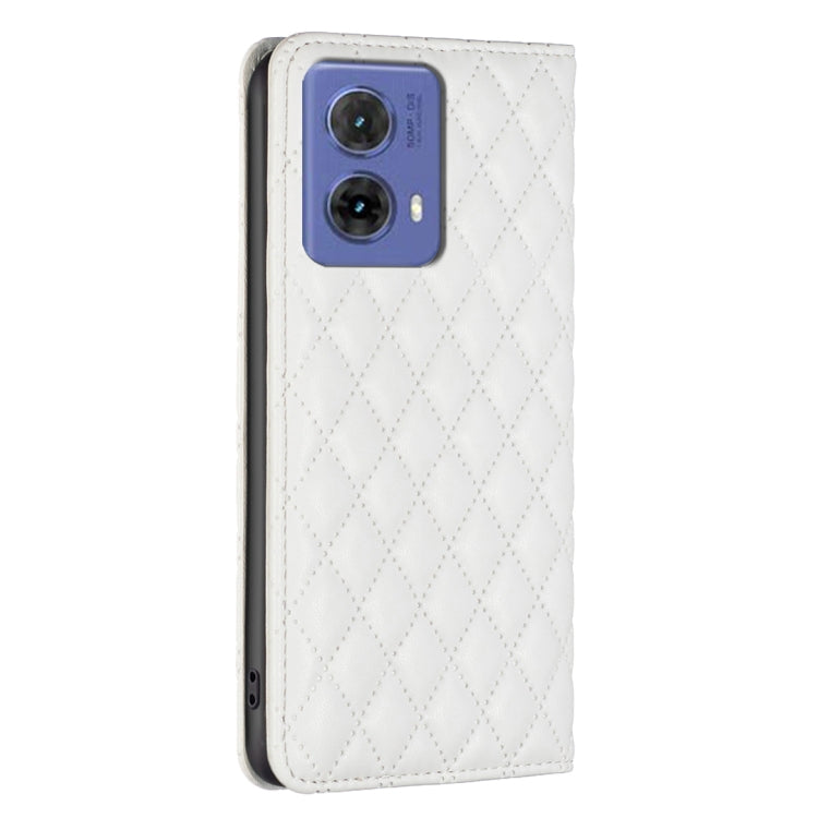 For Motorola Moto G85 Diamond Lattice Magnetic Leather Flip Phone Case