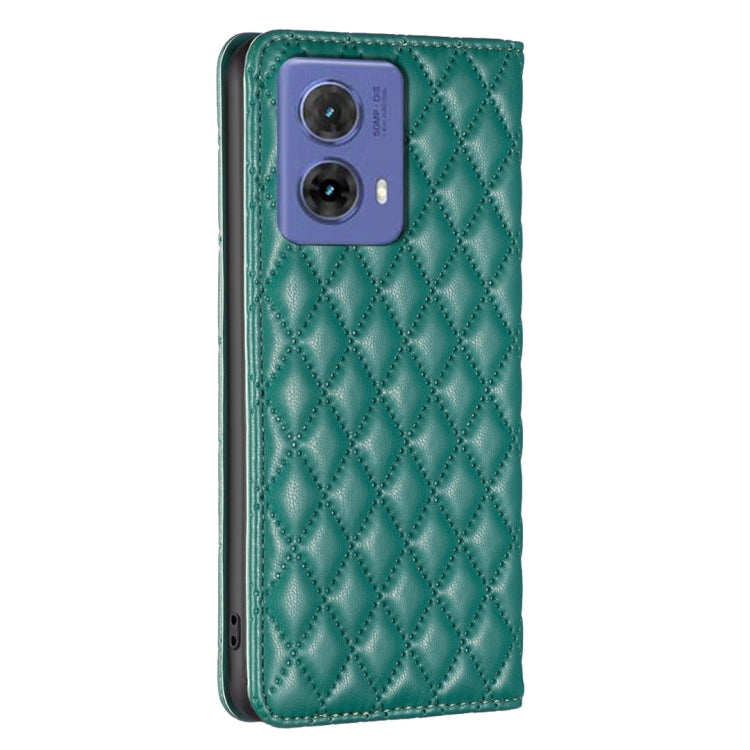 For Motorola Moto G85 Diamond Lattice Magnetic Leather Flip Phone Case