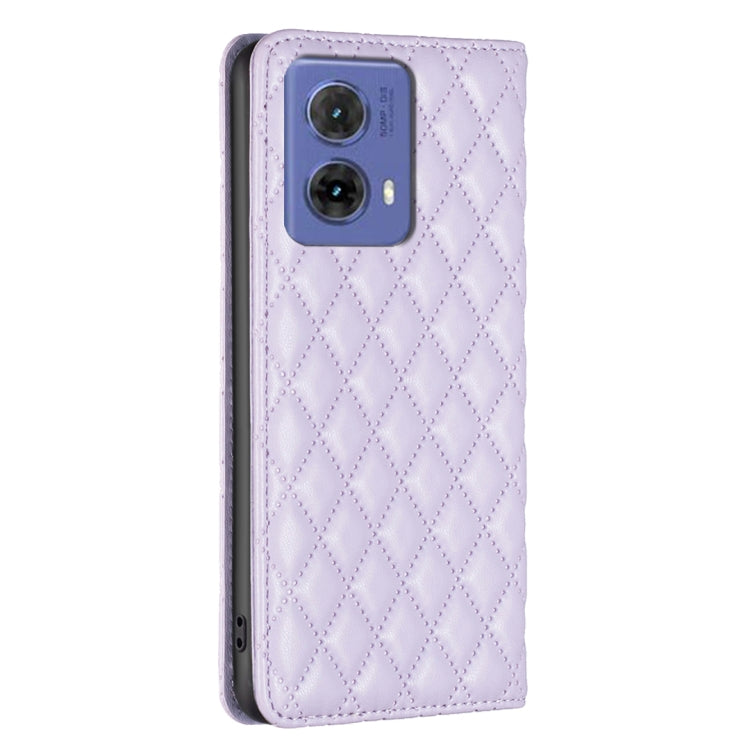 For Motorola Moto G85 Diamond Lattice Magnetic Leather Flip Phone Case