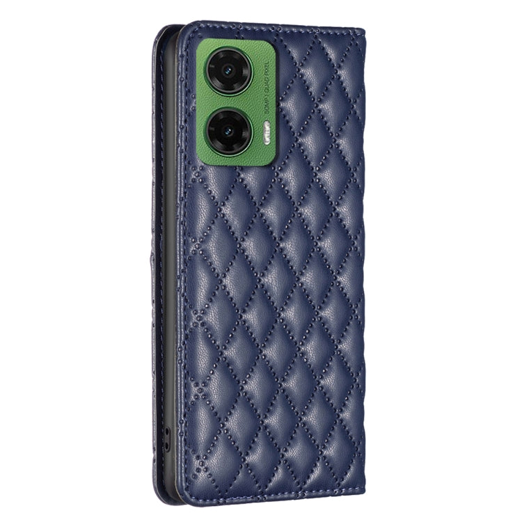 For Motorola Moto G35 Diamond Lattice Magnetic Leather Flip Phone Case