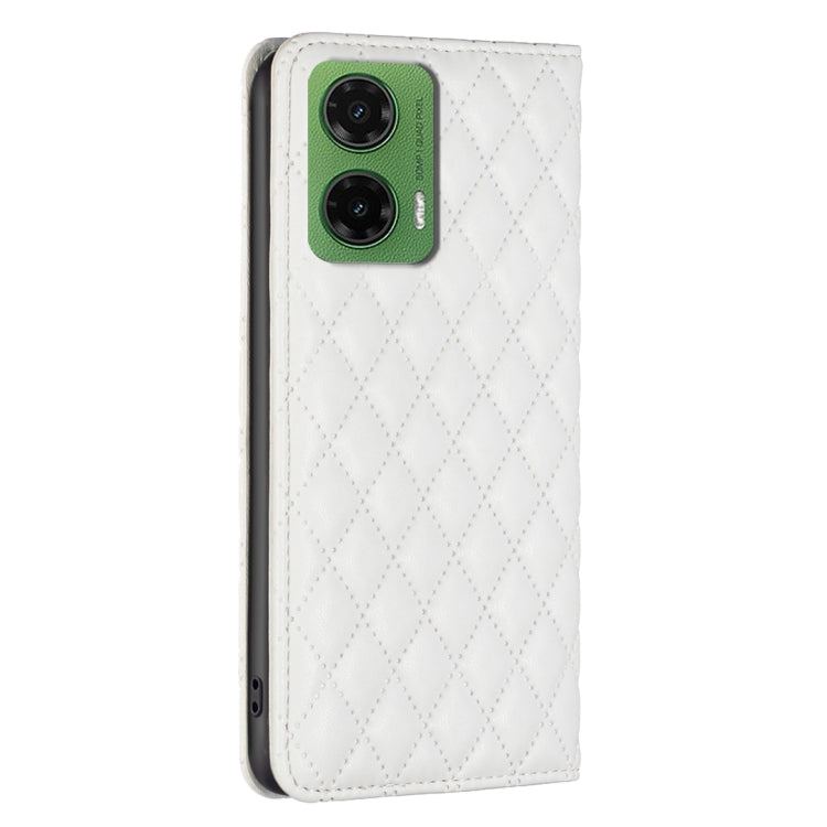 For Motorola Moto G35 Diamond Lattice Magnetic Leather Flip Phone Case