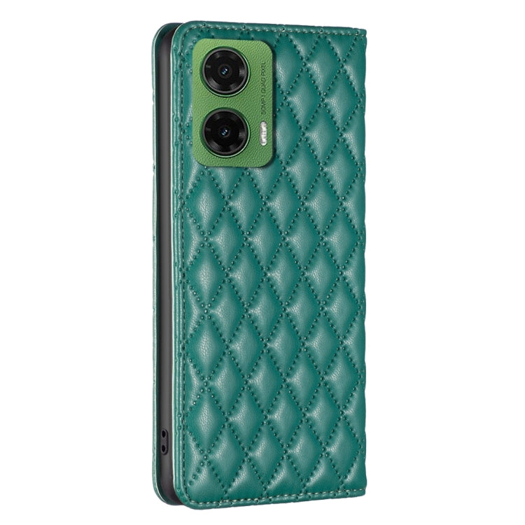 For Motorola Moto G35 Diamond Lattice Magnetic Leather Flip Phone Case
