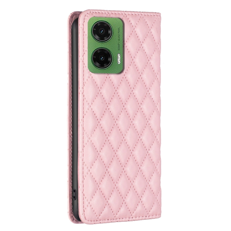 For Motorola Moto G35 Diamond Lattice Magnetic Leather Flip Phone Case