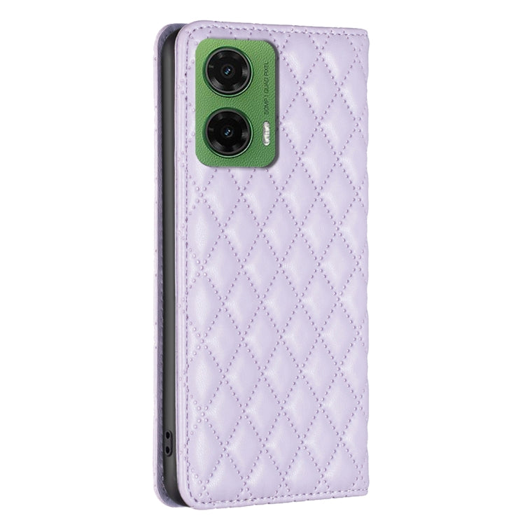 For Motorola Moto G35 Diamond Lattice Magnetic Leather Flip Phone Case