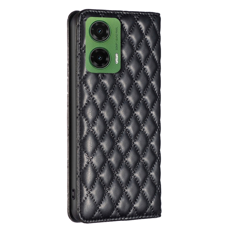 For Motorola Moto G35 Diamond Lattice Magnetic Leather Flip Phone Case