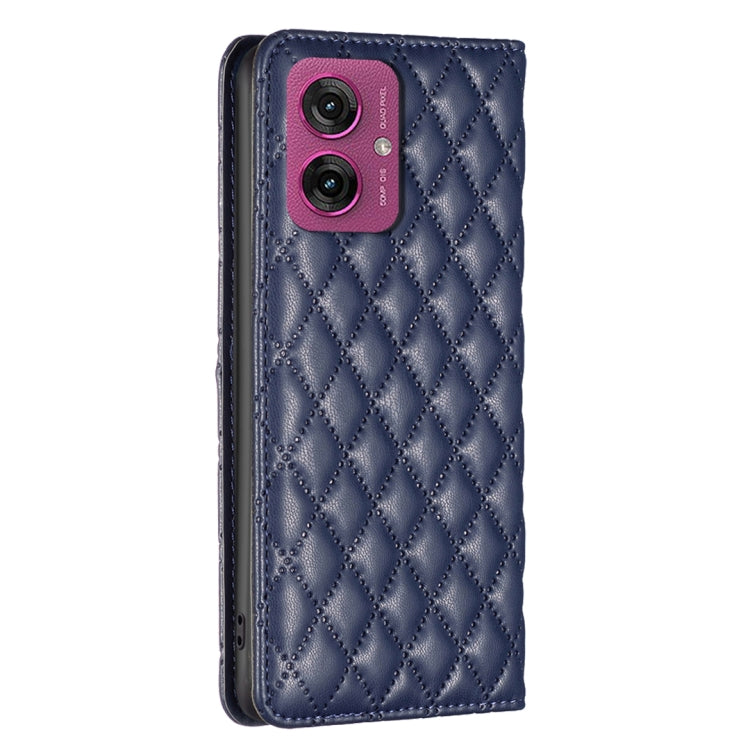 For Motorola Moto G55 Diamond Lattice Magnetic Leather Flip Phone Case