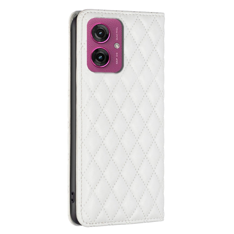 For Motorola Moto G55 Diamond Lattice Magnetic Leather Flip Phone Case