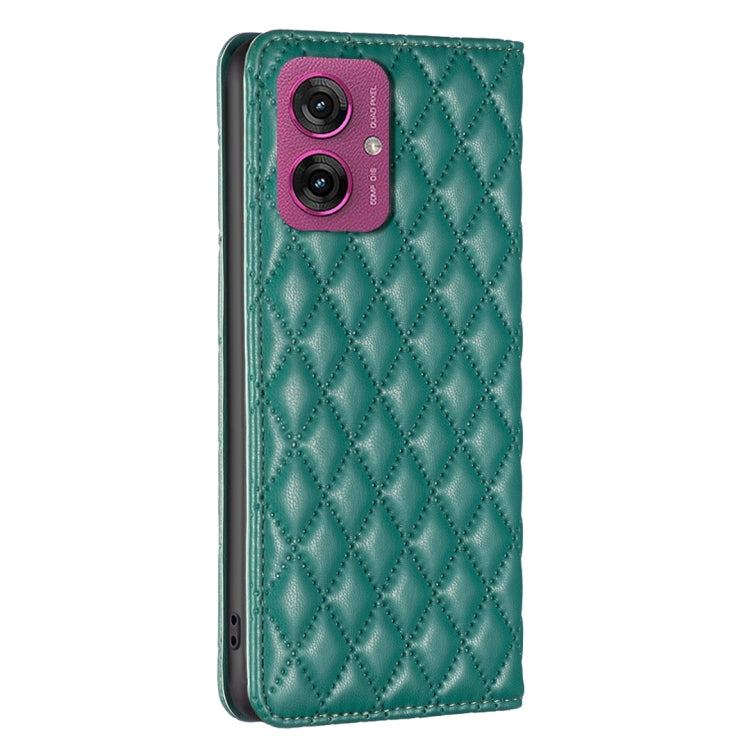 For Motorola Moto G55 Diamond Lattice Magnetic Leather Flip Phone Case