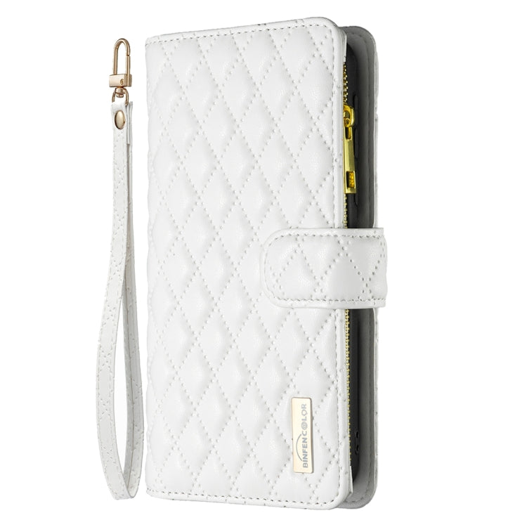 For Motorola Moto G85 Diamond Lattice Zipper Wallet Leather Flip Phone Case