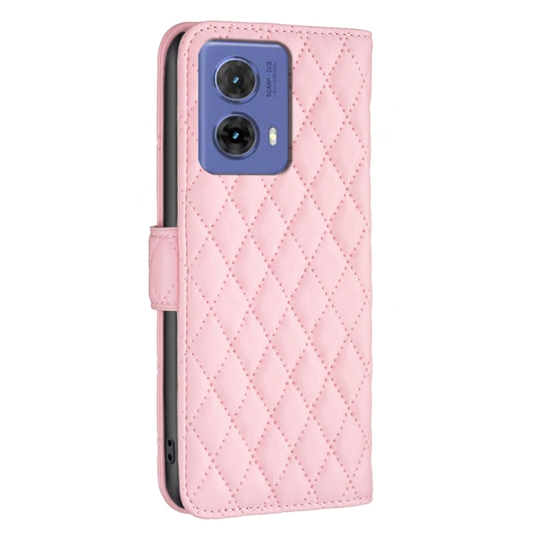 For Motorola Moto G85 Diamond Lattice Wallet Flip Leather Phone Case
