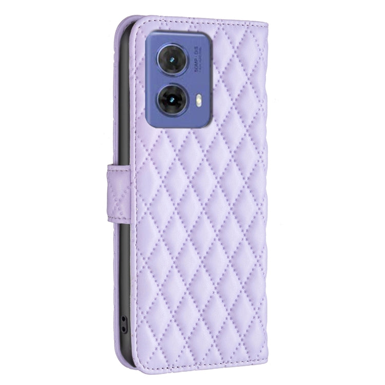 For Motorola Moto G85 Diamond Lattice Wallet Flip Leather Phone Case