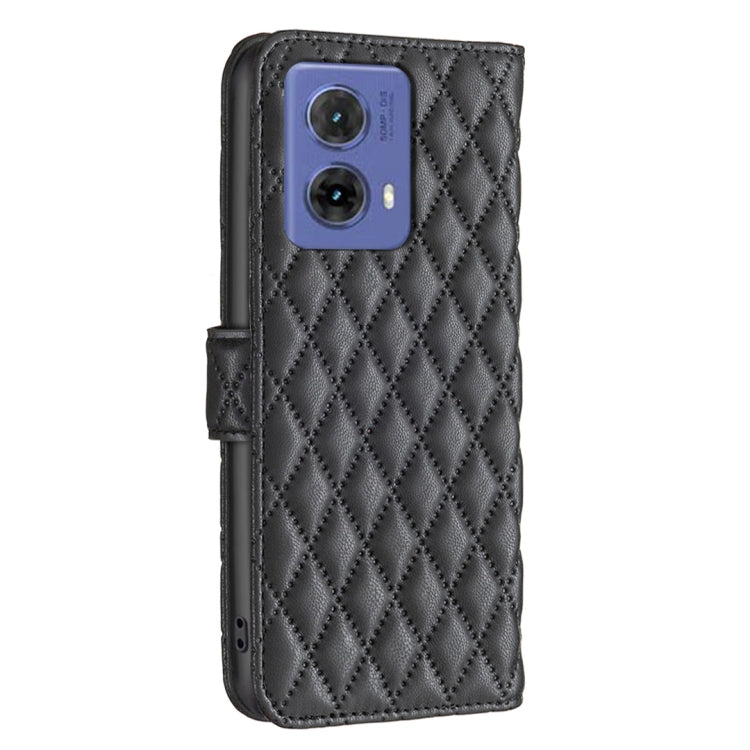 For Motorola Moto G85 Diamond Lattice Wallet Flip Leather Phone Case