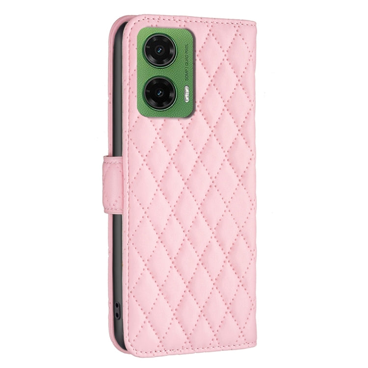 For Motorola Moto G35 Diamond Lattice Wallet Flip Leather Phone Case