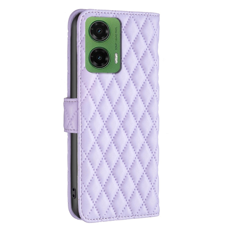 For Motorola Moto G35 Diamond Lattice Wallet Flip Leather Phone Case