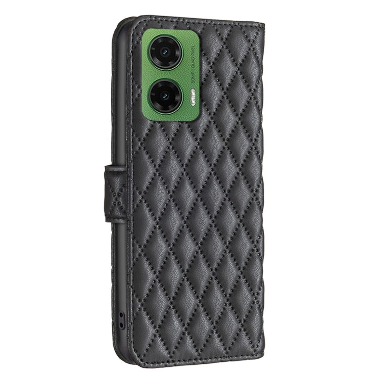 For Motorola Moto G35 Diamond Lattice Wallet Flip Leather Phone Case