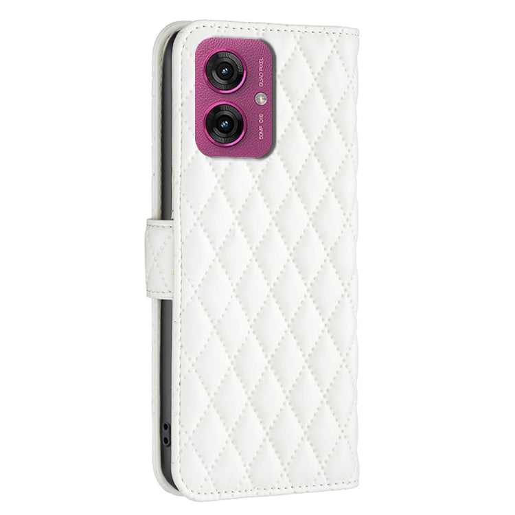 For Motorola Moto G55 Diamond Lattice Wallet Flip Leather Phone Case