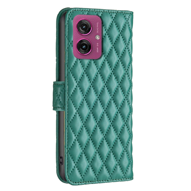 For Motorola Moto G55 Diamond Lattice Wallet Flip Leather Phone Case
