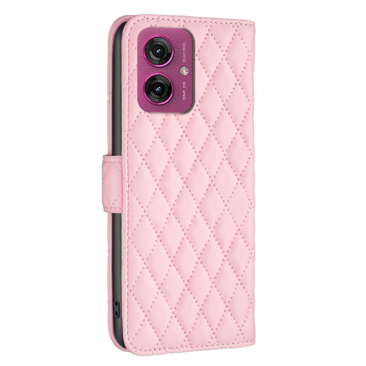 For Motorola Moto G55 Diamond Lattice Wallet Flip Leather Phone Case