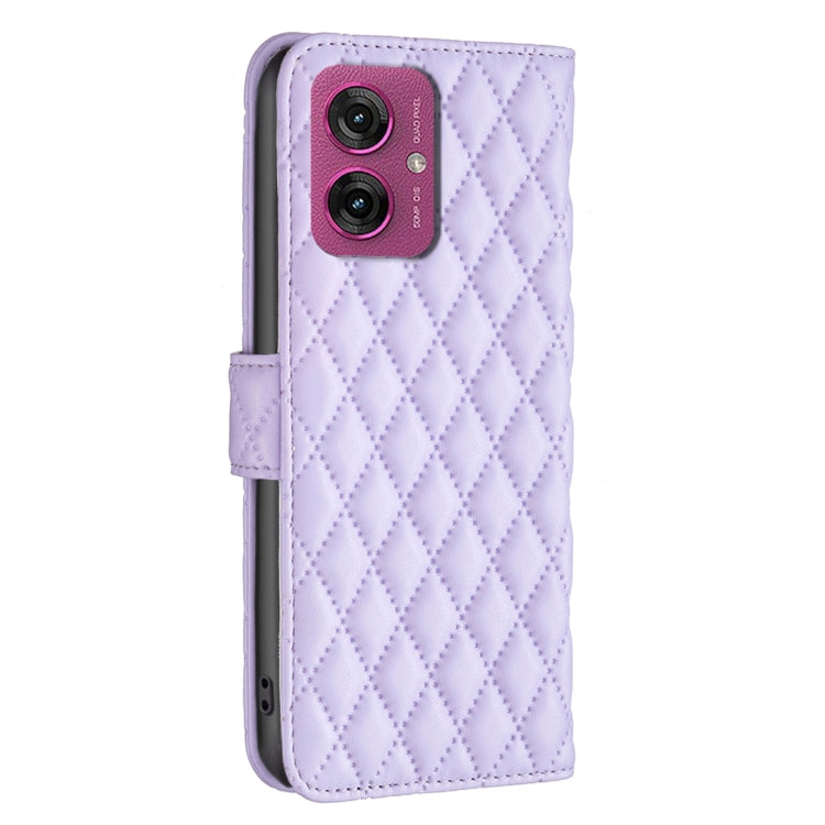 For Motorola Moto G55 Diamond Lattice Wallet Flip Leather Phone Case
