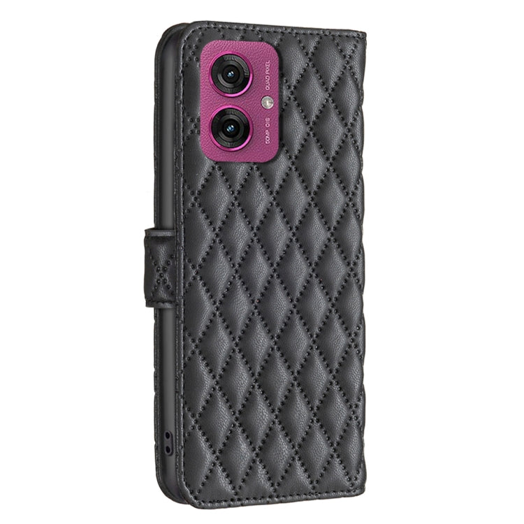 For Motorola Moto G55 Diamond Lattice Wallet Flip Leather Phone Case