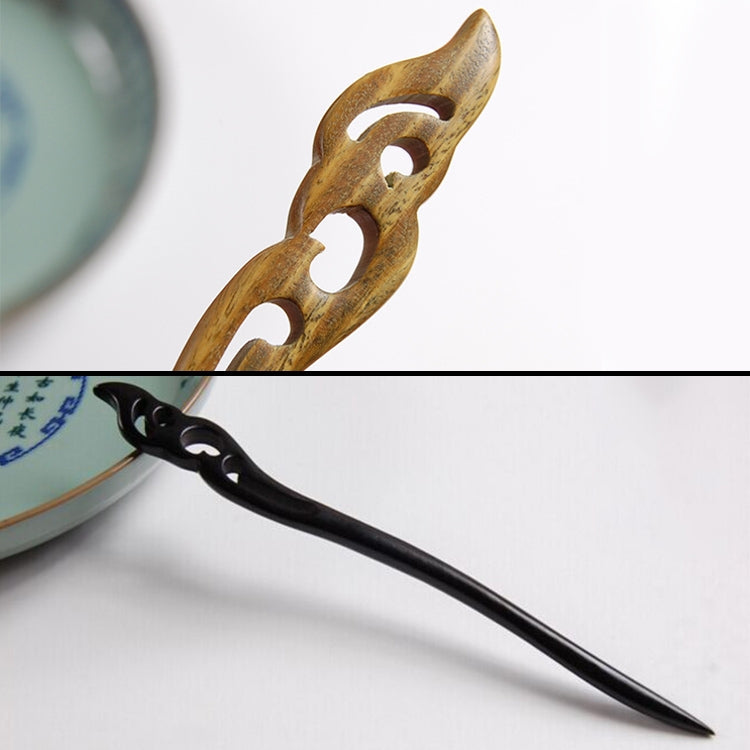 Classical Sandalwood Hairpin Hair Ornaments with Gift Box, Gift Box Random Color Delivery(Hold The Moon Green)
