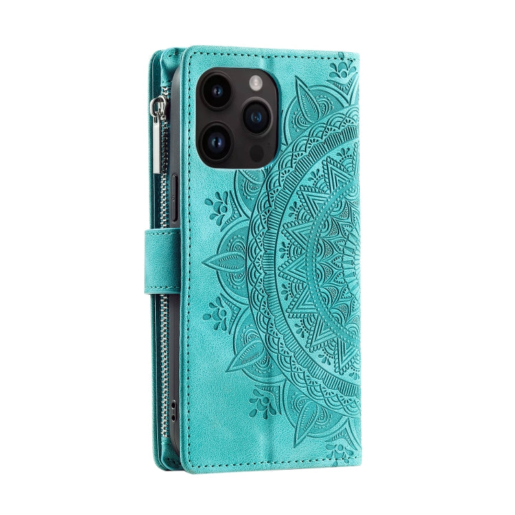For Xiaomi Redmi 13 4G Multi-Card Totem Zipper Leather Phone Case