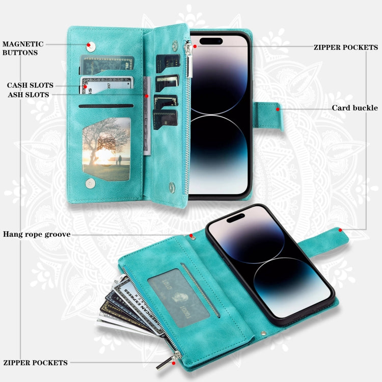 For Xiaomi Redmi 13 4G Multi-Card Totem Zipper Leather Phone Case