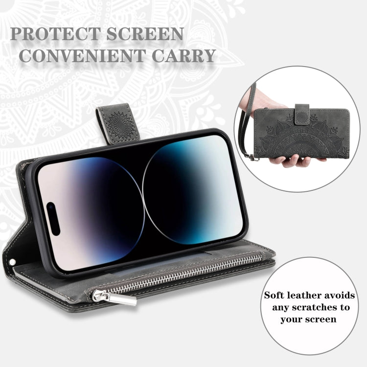 For Xiaomi Redmi 13 4G Multi-Card Totem Zipper Leather Phone Case