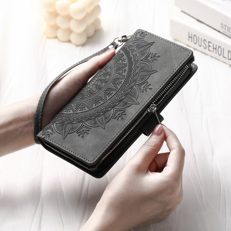 For Xiaomi Redmi 13 4G Multi-Card Totem Zipper Leather Phone Case