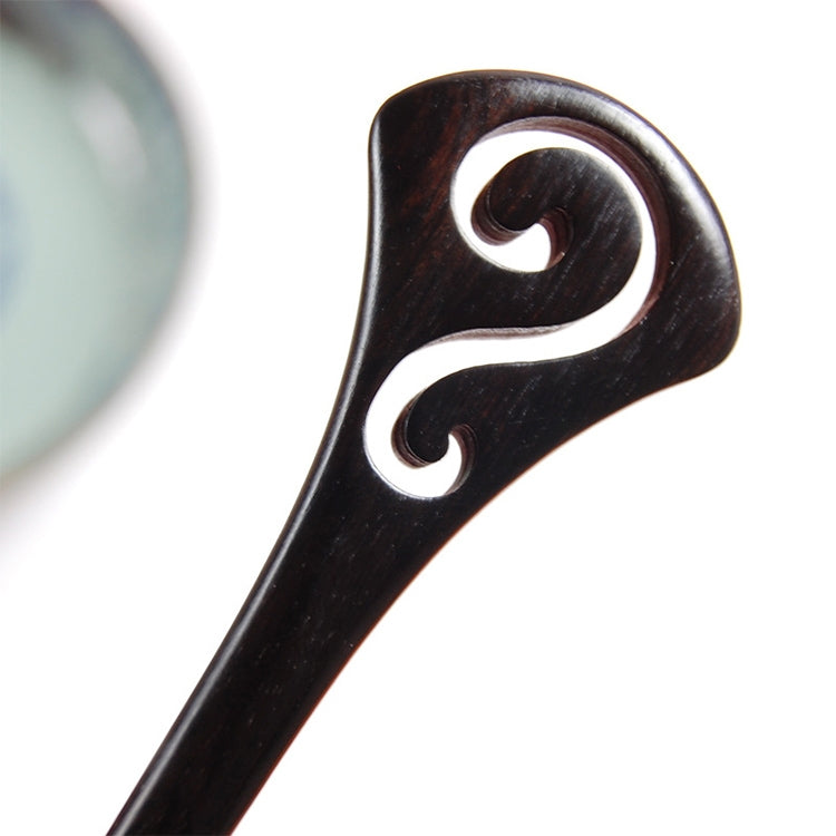 Classical Sandalwood Hairpin Hair Ornaments with Gift Box, Gift Box Random Color Delivery(Question Mark Black)