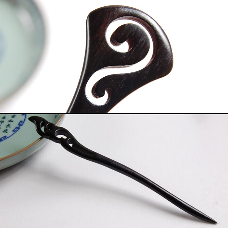 Classical Sandalwood Hairpin Hair Ornaments with Gift Box, Gift Box Random Color Delivery(Question Mark Black)
