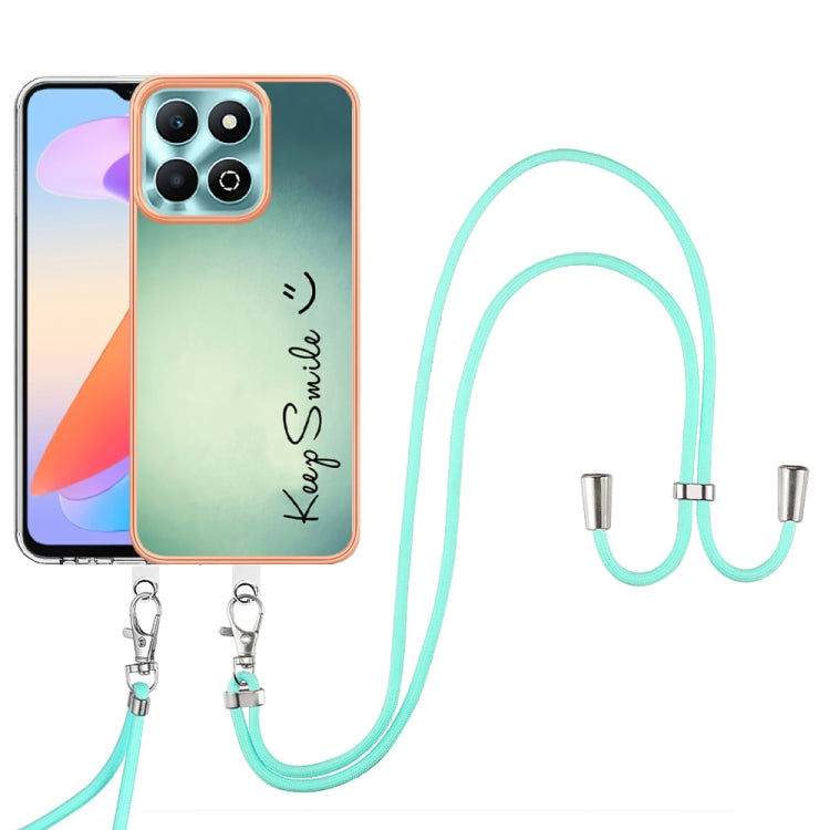 For Honor X6b Electroplating Dual-side IMD Phone Case with Lanyard