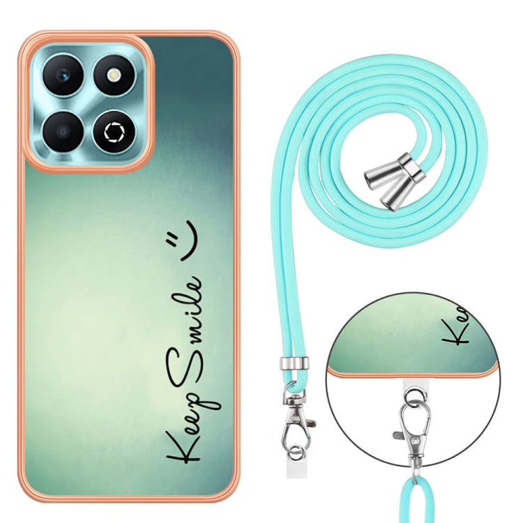 For Honor X6b Electroplating Dual-side IMD Phone Case with Lanyard