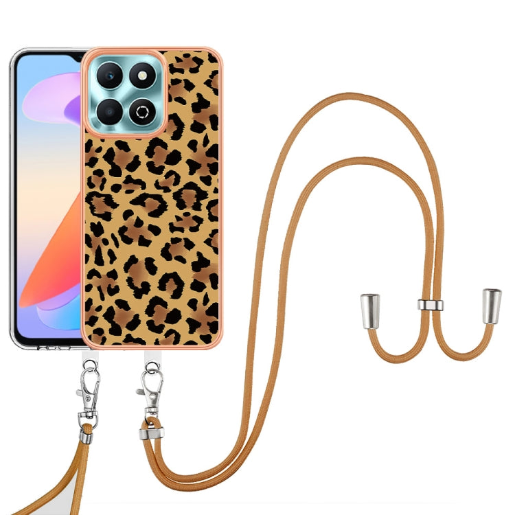 For Honor X6b Electroplating Dual-side IMD Phone Case with Lanyard