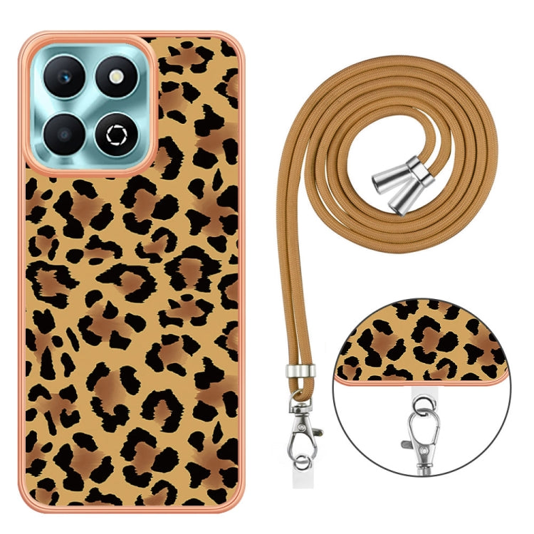 For Honor X6b Electroplating Dual-side IMD Phone Case with Lanyard