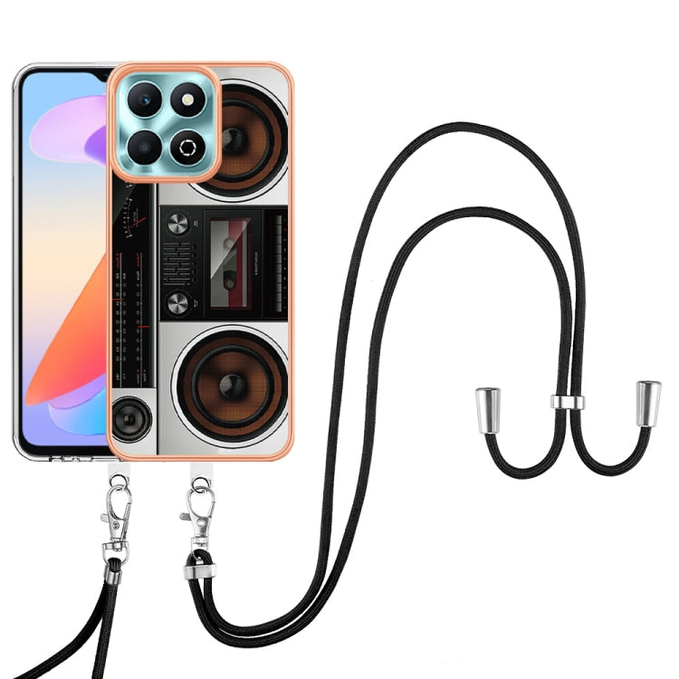 For Honor X6b Electroplating Dual-side IMD Phone Case with Lanyard
