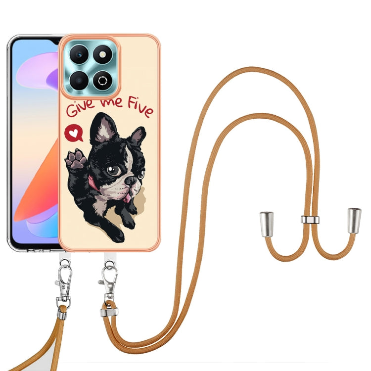 For Honor X6b Electroplating Dual-side IMD Phone Case with Lanyard